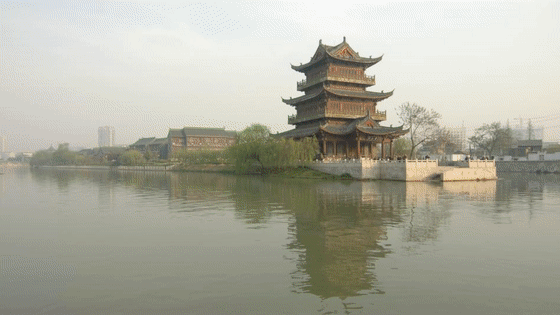 里运河沿岸近年来的发展变化（央广网发 贺敬华 摄 王姝姝 制）