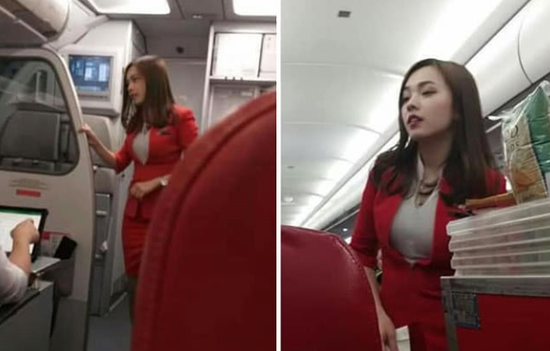乘客上传飞机上偷拍的照片 亚洲最美空姐走红