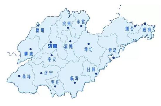 山东行政区划图（图片来源：山东省人民政府网站）