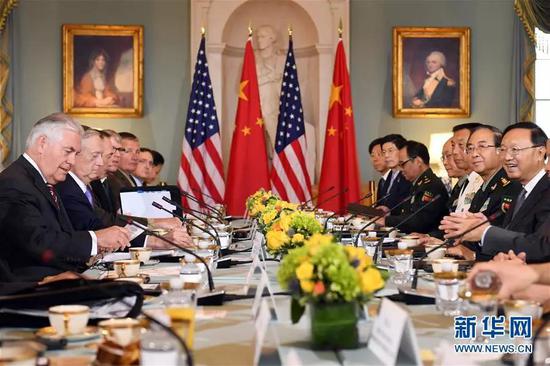 ▲资料图片：2017年6月21日，首轮中美外交安全对话在华盛顿开始举行。