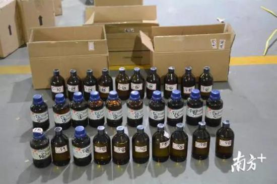 本案查獲的部分易制毒原料硫酸