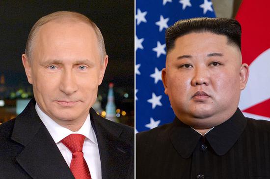 俄罗斯总统普京与朝鲜最高领导人金正恩。图源：AFP