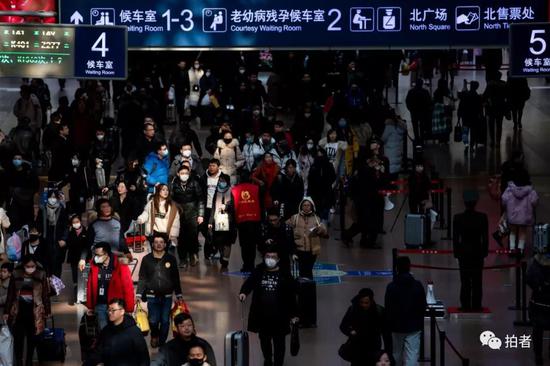 1月21日，北京西站，随着春节的临近，火车站内的返乡客流明显增多。新京报记者 李凯祥 摄