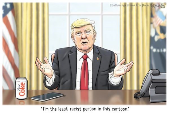 讽刺特朗普种族主义的漫画