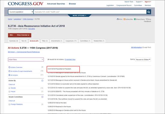 美国国会官网信息截图