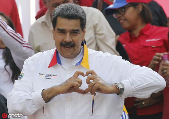 5月20日，委内瑞拉加拉加斯，马杜罗举行支持者集会（图源：东方IC）