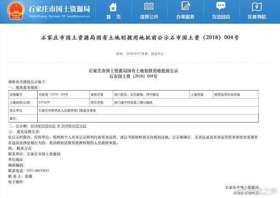 （2018年2月，石家庄市国土局在其官网公示，将用于休门三期回迁住房建设的A2地块划拨给桥西区政府休门街道办事处，土地用途是经济适用住房用地。）