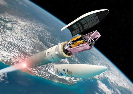 阿里安-5火箭携带“韦伯”进入太空想象图