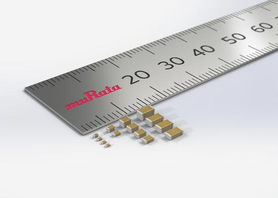 村田生产的全球最小独石mlcc( 左一,l/w/t=0.25 x 0.125 x 0.
