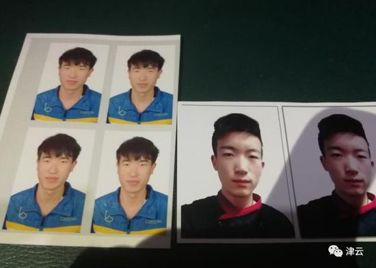 失联的双胞胎的证件照,蓝色衣服的是祁幼雯,黑色衣服的是祁幼云
