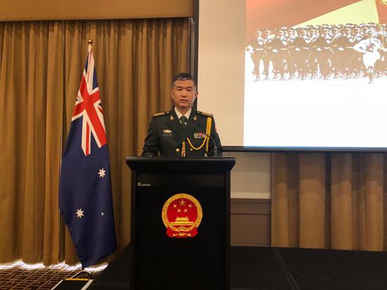 王京国武官在致辞中积极评价近年来中澳两军交往与