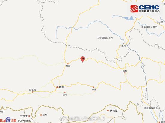 西藏那曲地区比如县发生3.2级地震 震源深度7千米