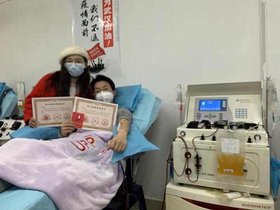 许德龙康复后两度捐出血浆 图片来源:武汉血液中心