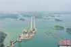 航拍在建跨海大桥