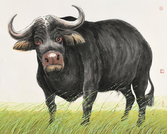 《国宝五牛图》局部非洲野水牛