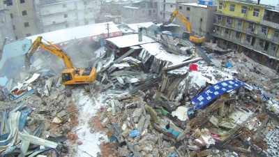 该项目拆迁现场。东升乡供图