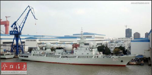 资料图片：中国海军854号新型侦察船。