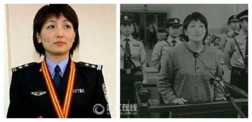 网上流传聂海芬“受审”的图（右）与之前聂的照片（左）高度相似