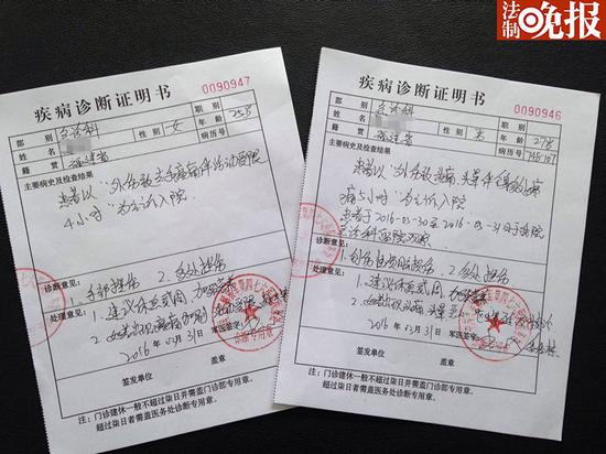 病情诊断书.图片来源:受访者提供