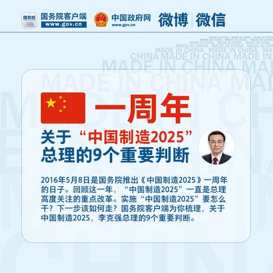 李克强关于“中国制造2025”的9个判断