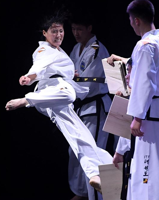 韩媒赞叹朝鲜跆拳道示范团表演:内功了得(图)