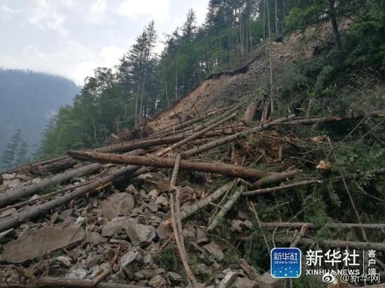 九寨沟景区内灾后画面