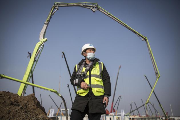 火神山医院建设者袁天雄.摄影:王翮