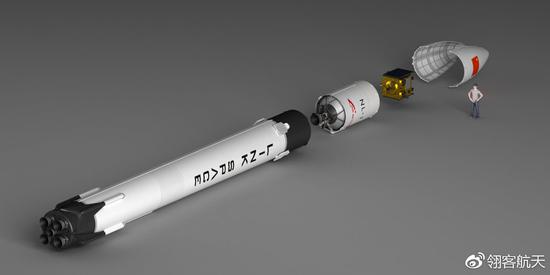 可重复使用的小型商业运载火箭新航线一号概念图（New Line-1）（图源：翎客航天）