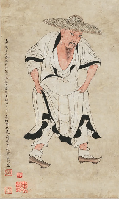朱之蕃《臨李公麟畫蘇軾像軸》(局部)故宮博物院供圖