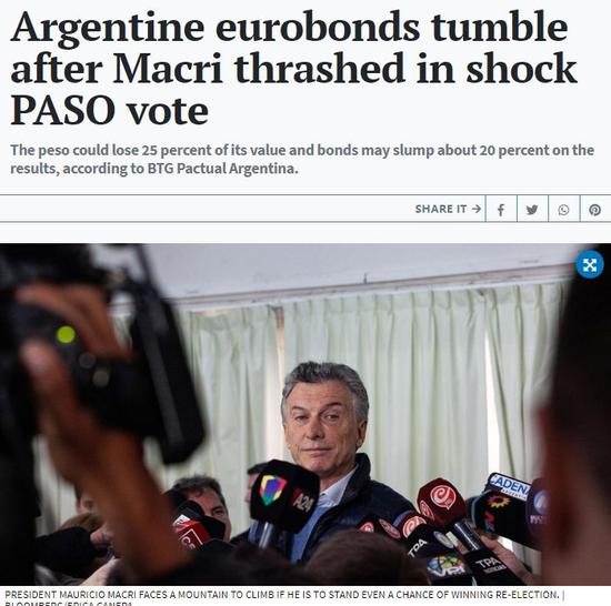 《布宜诺斯艾利斯时报》报道截图