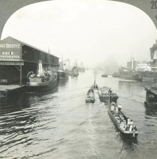 曼彻斯特运河交通老照片 英国金士顿图片公司出品