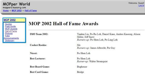2002年MOP“名人堂”获奖名单。
