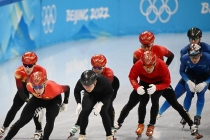 中国速滑队赛前训练
