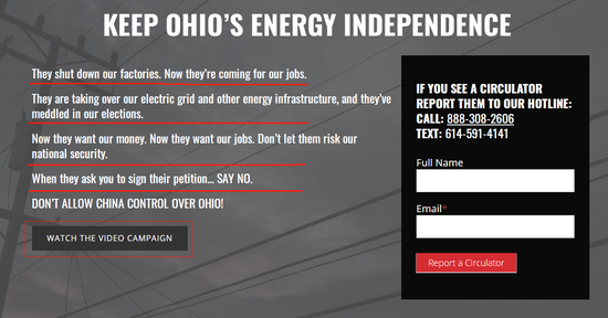 图截自ohio oans for Energy Security官网