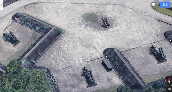 台空军部署在新店爱国者阵地被立体还原，导弹车形式与装备内容则更容易辨识 图丨联合报