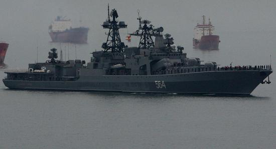 1155型大型反潜舰“特里布茨海军上将”号（Адмирал Трибуц）（图源：俄罗斯卫星通讯社）