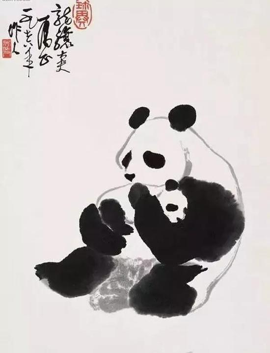《熊猫》吴作人作品