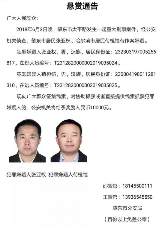 黑龙江肇东市发生一重大刑事案件警方悬赏线索