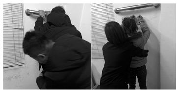 刘某（左）与曾某因袭警被刑事拘留。警方供图