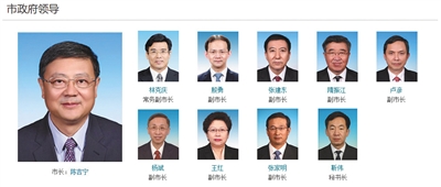 北京市政府现有的“一正八副一秘书长”格局。首都之窗截图