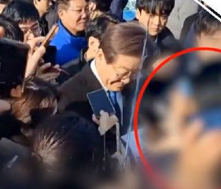 李在明遇袭画面