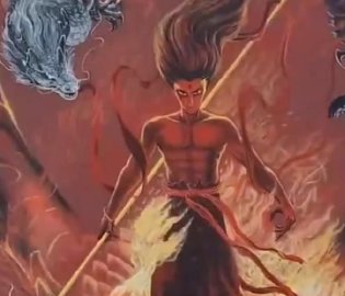 老师画10米高哪吒