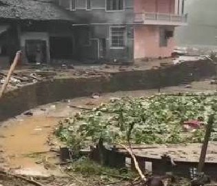 湖北一村山洪暴发