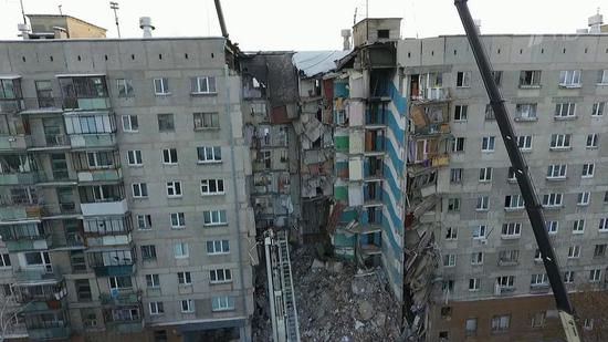 发生爆炸的居民楼。