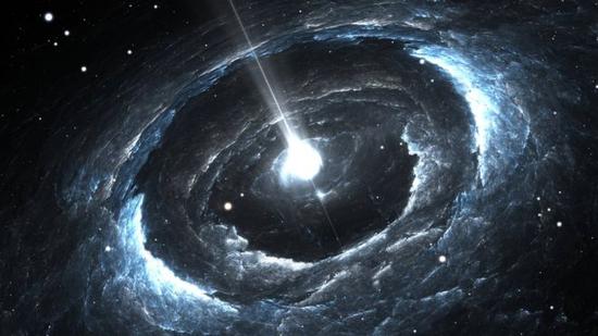 图片为一颗高度磁化的旋转中子星。天文学家称其可能是电波来源。