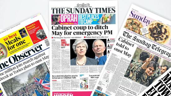 英国《星期日泰晤士报》：“内阁抛弃梅，另选临时首相”（中）