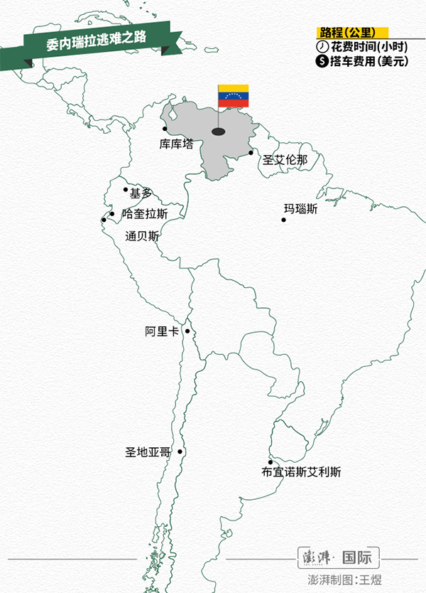 委内瑞拉民众向南逃离的主要路线