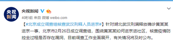 北京成立调查组核查武汉刑释人员进京
