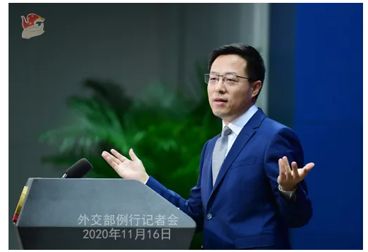 社交部讯息说话人赵立坚主办11月16日例走记者会
