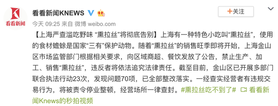 上海严查滥吃野味 “熏拉丝”将彻底告别